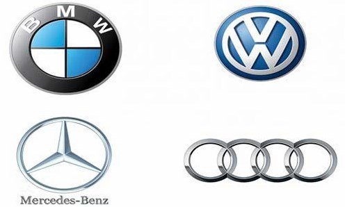 Los logotipos de las mejores marcas de coches europeos alemanas