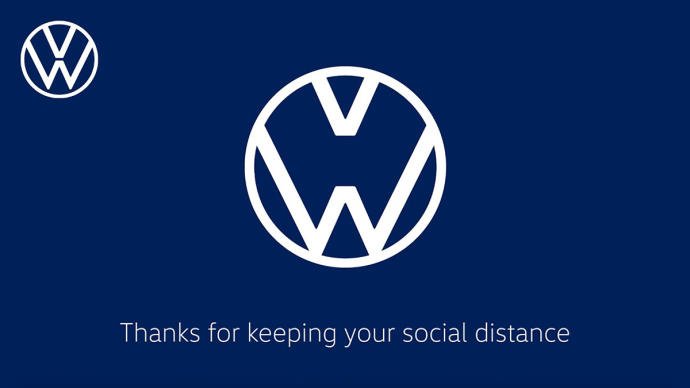 Coronavirus: Audi y Volkswagen promueven la distancia social separando sus logos